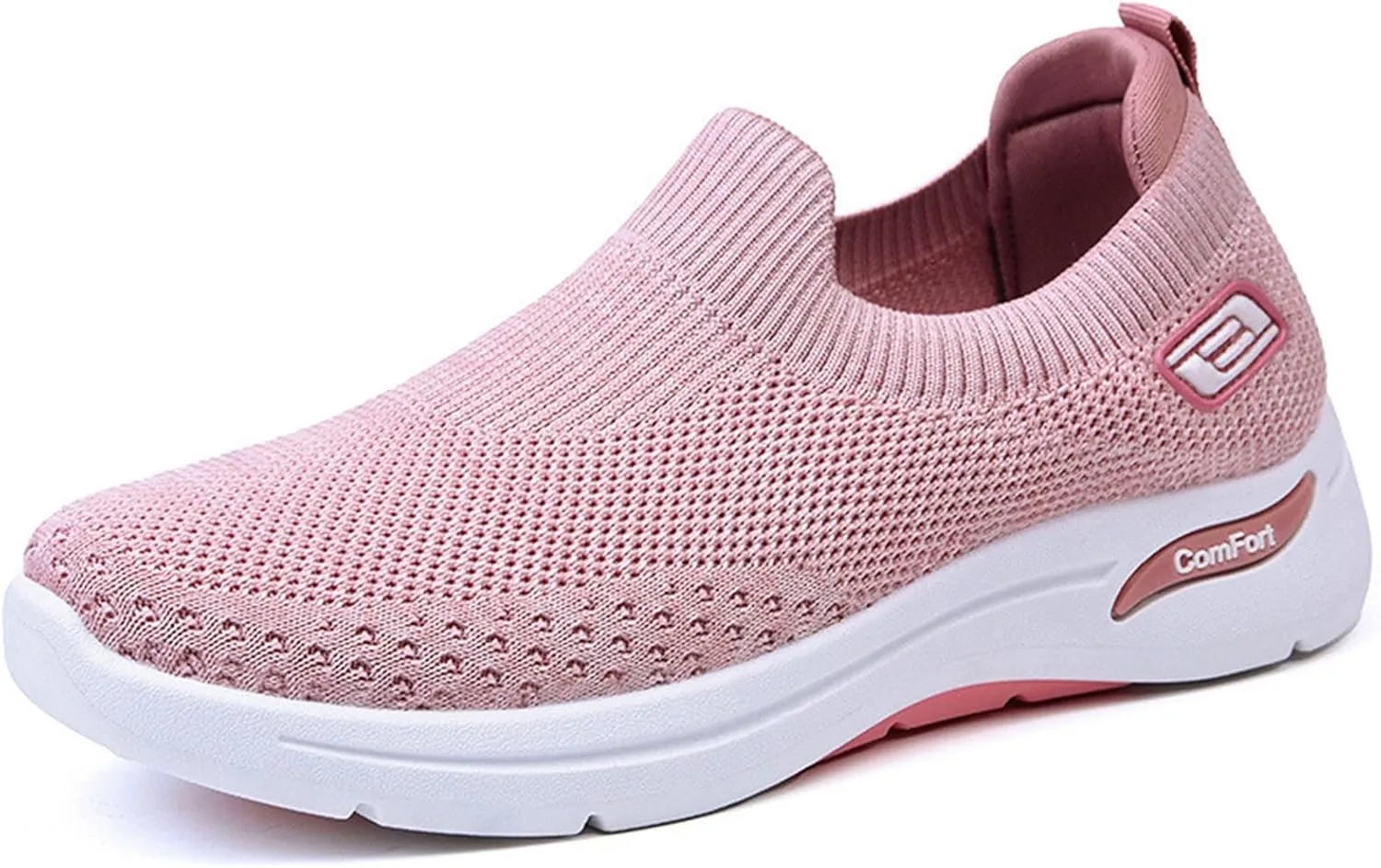 Women Casual Walking Shoes Breathable Soft Slip On Sneakers Comfortable Mesh Trainers Athletic Running Jogging Shoe Diabetic Foam Sneaker with Arch Support