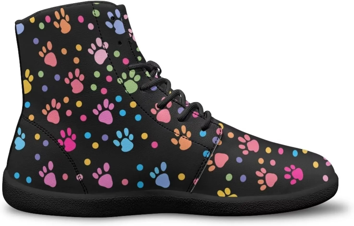 Women Men Running Shoes High Top Barefoot Sneakers Leather