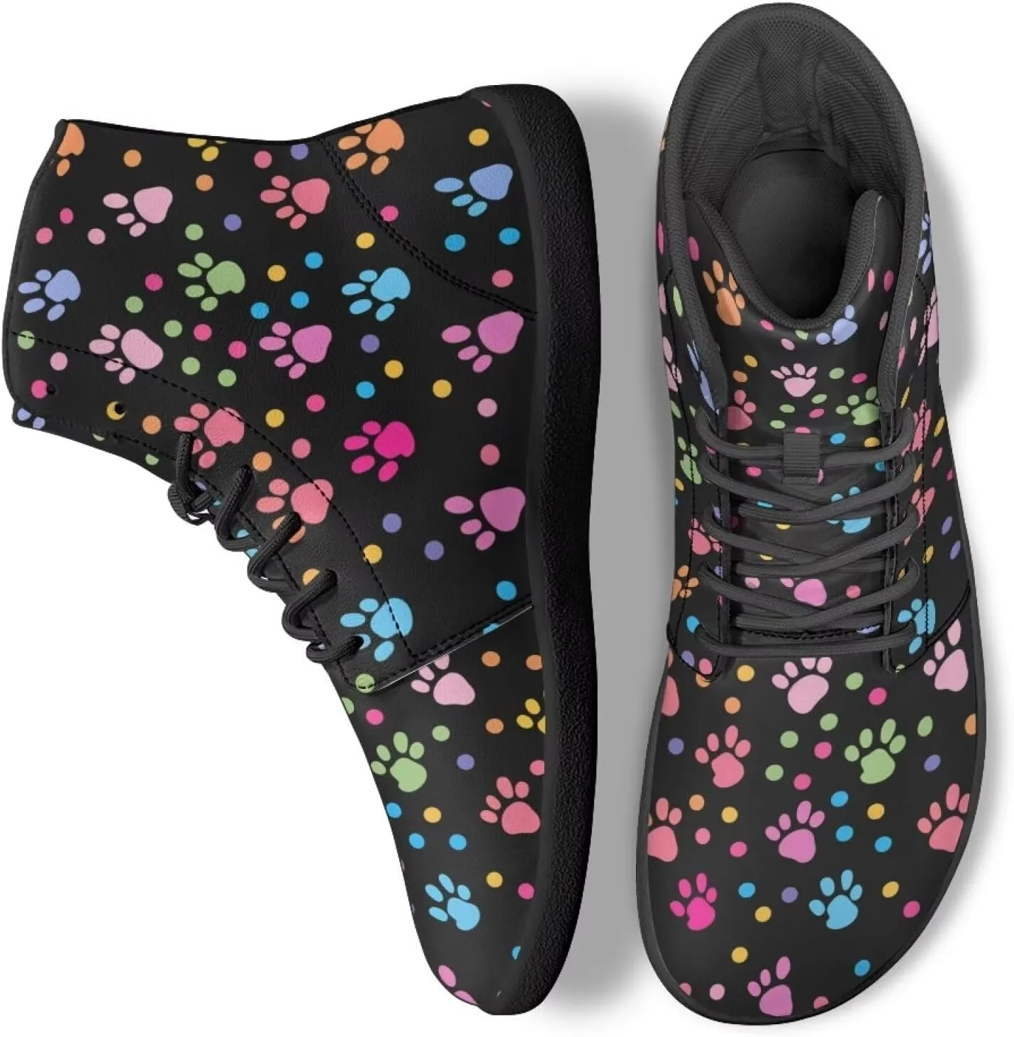 Women Men Running Shoes High Top Barefoot Sneakers Leather