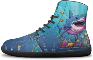 Women Men Running Shoes High Top Barefoot Sneakers Leather