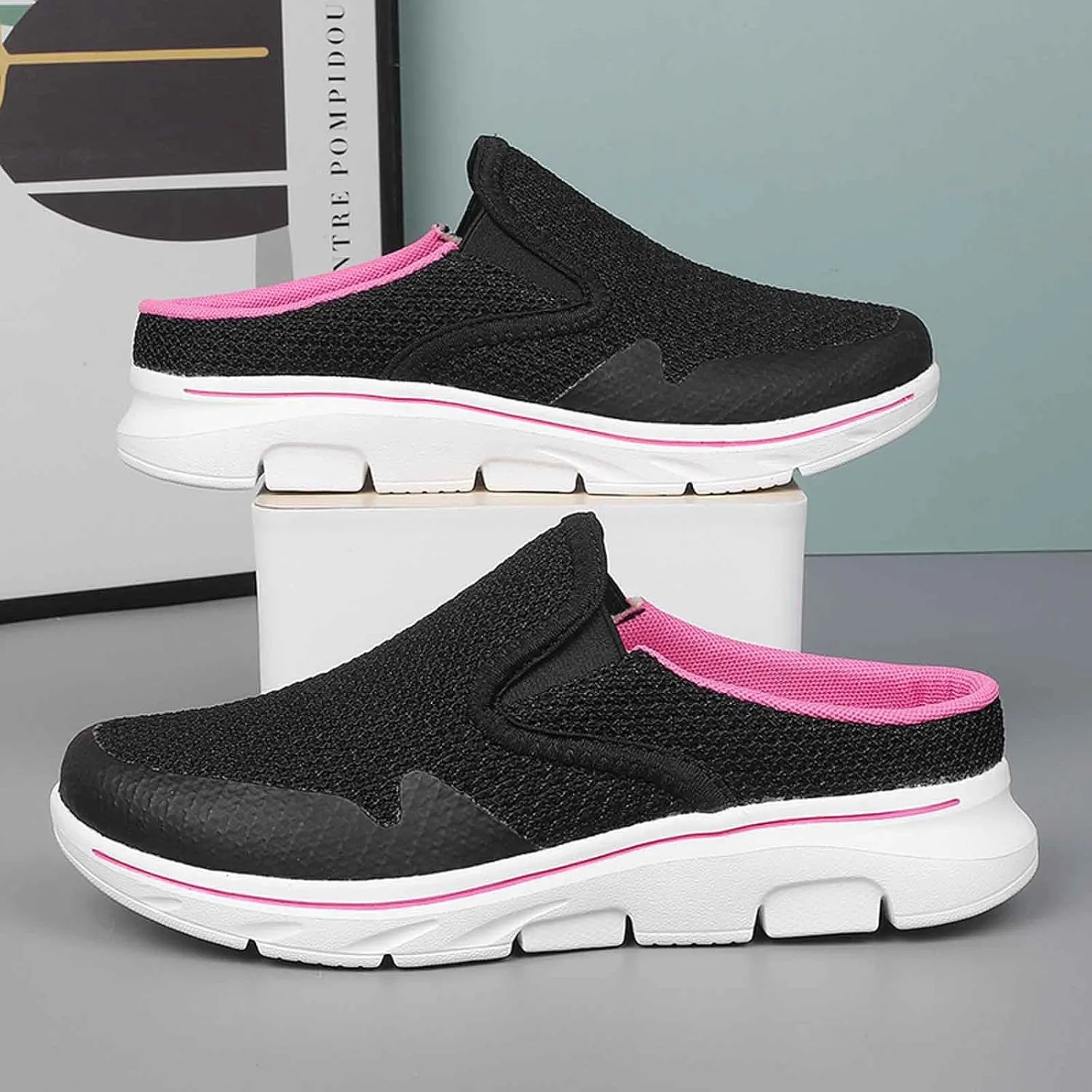 Women's Breathable Slip-On Casual Shoes Lightweight Low Heel Comfortable Walking Sneakers for Daily Wear