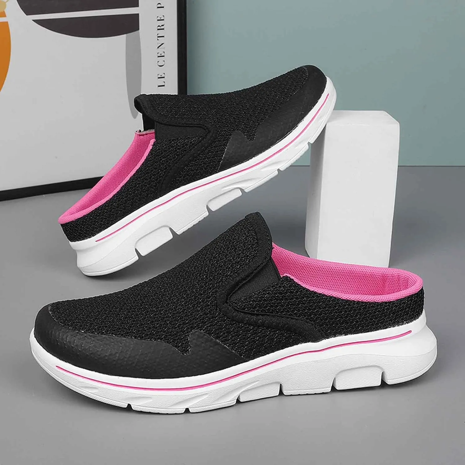Women's Breathable Slip-On Casual Shoes Lightweight Low Heel Comfortable Walking Sneakers for Daily Wear