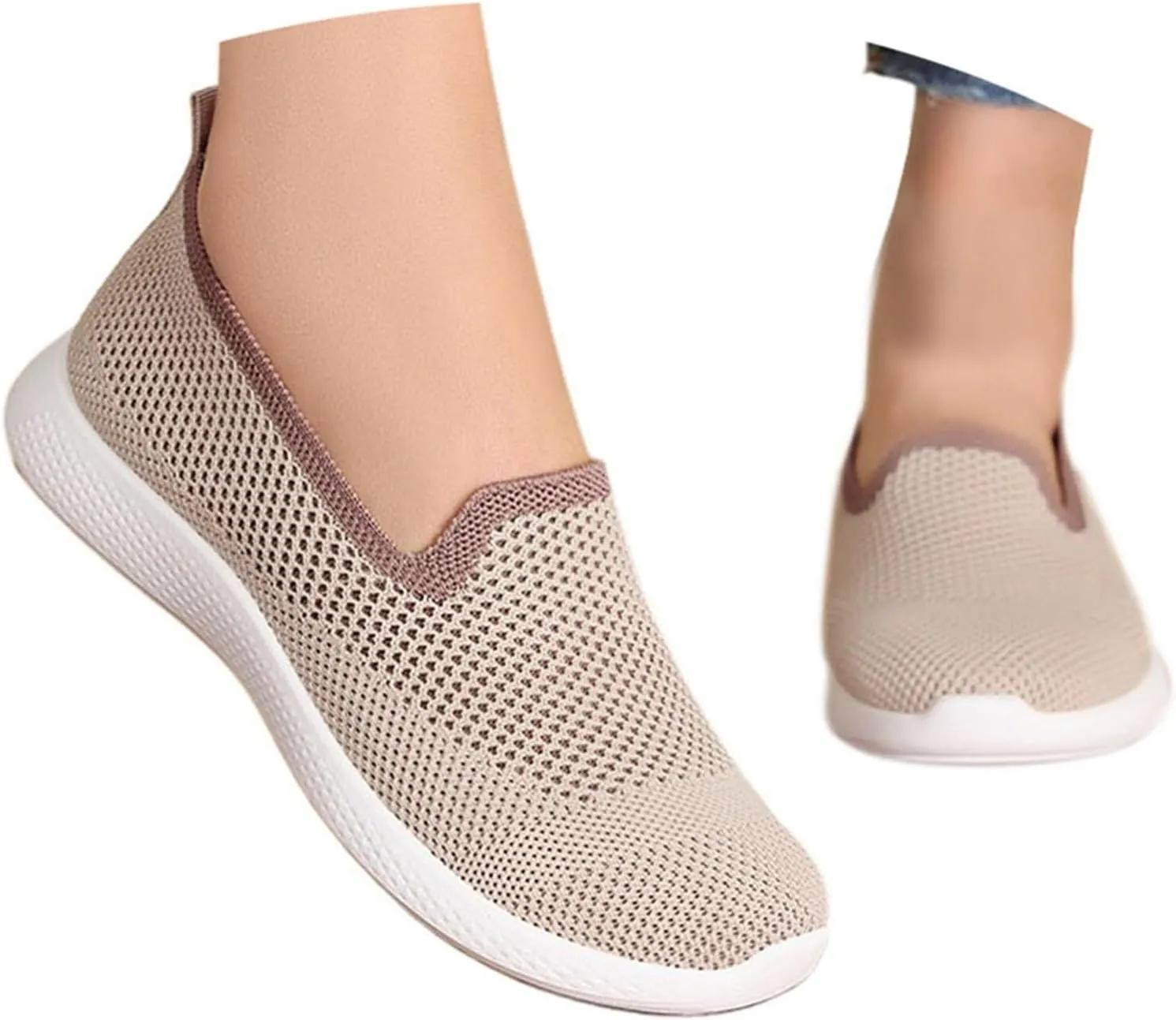 Women's Casual Shoes Comfortable Slip On Footwear Daily Wear Breathable Mesh Design Summer Casual Tennis Shoes
