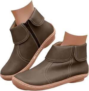Womens Cowboy Boots Comfortable Chunky High Heel Round Toe Boots for Women Ankle Breathable Lace Short Cowgirl Boots