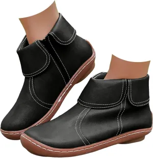 Womens Cowboy Boots Comfortable Chunky High Heel Round Toe Boots for Women Ankle Breathable Lace Short Cowgirl Boots