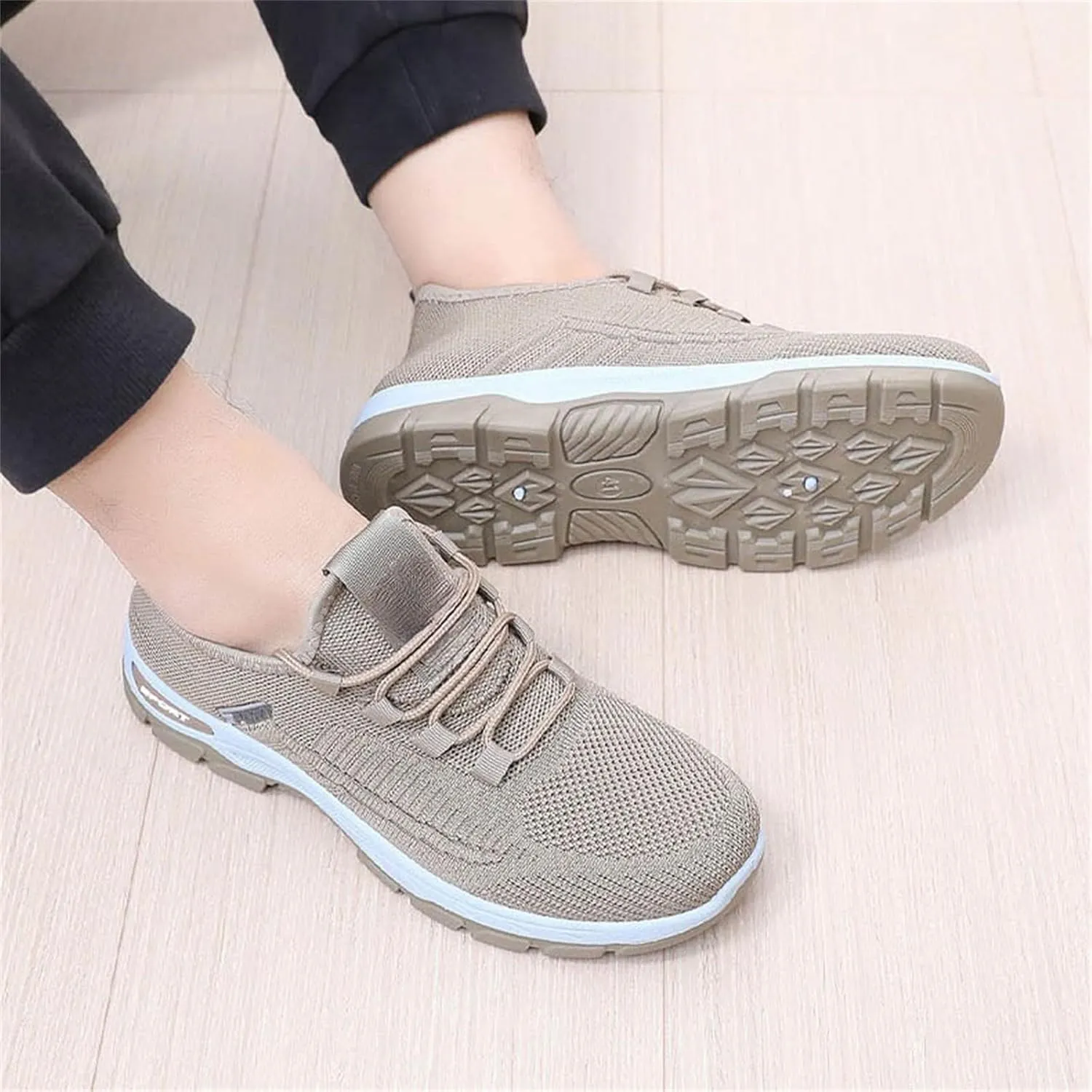 Women's Flats Shoes Slip On Mesh Breathable Casual Loafers Comfortable Soft Woman Comfort Orthopedic Diabetic Fashion Walking Shoes with Arch Support