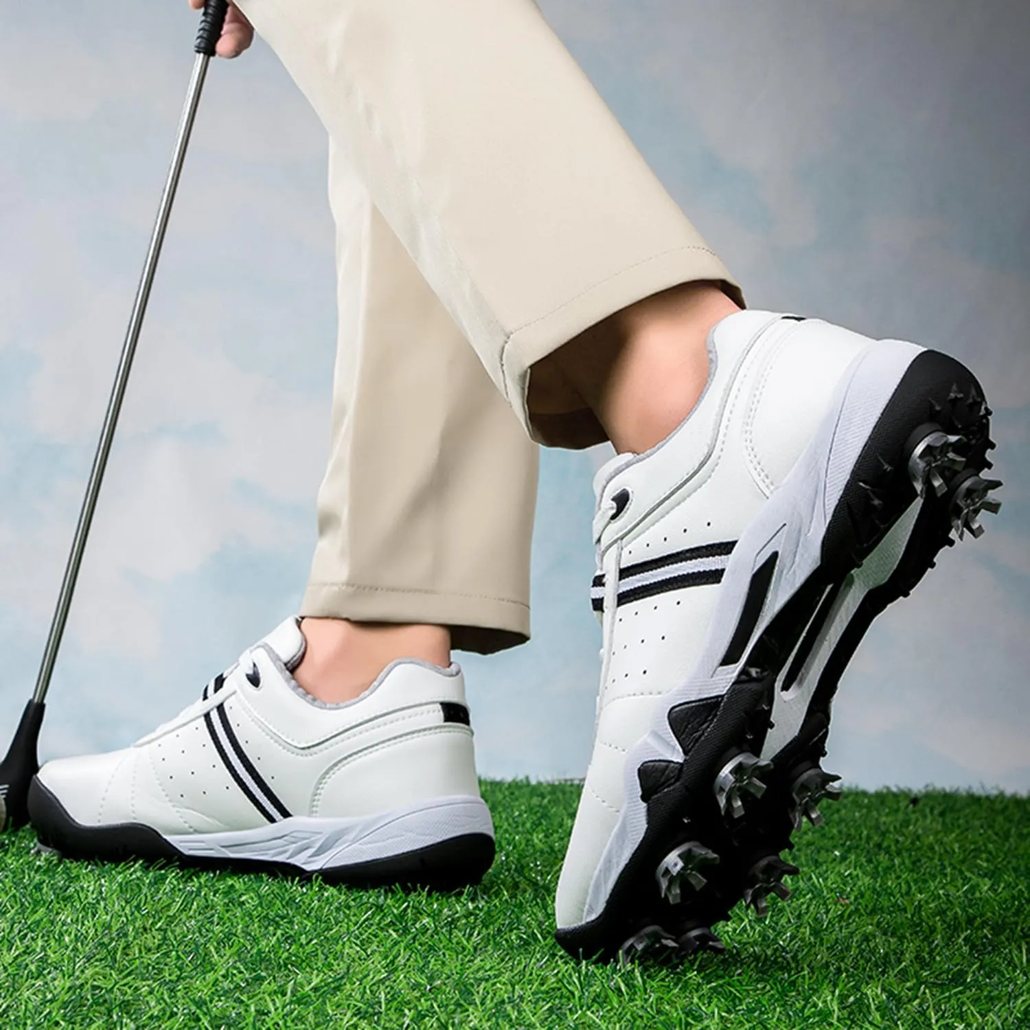 Women's Golf Shoes, Waterproof and Breathable Golf Shoes with Spikes for Ladies