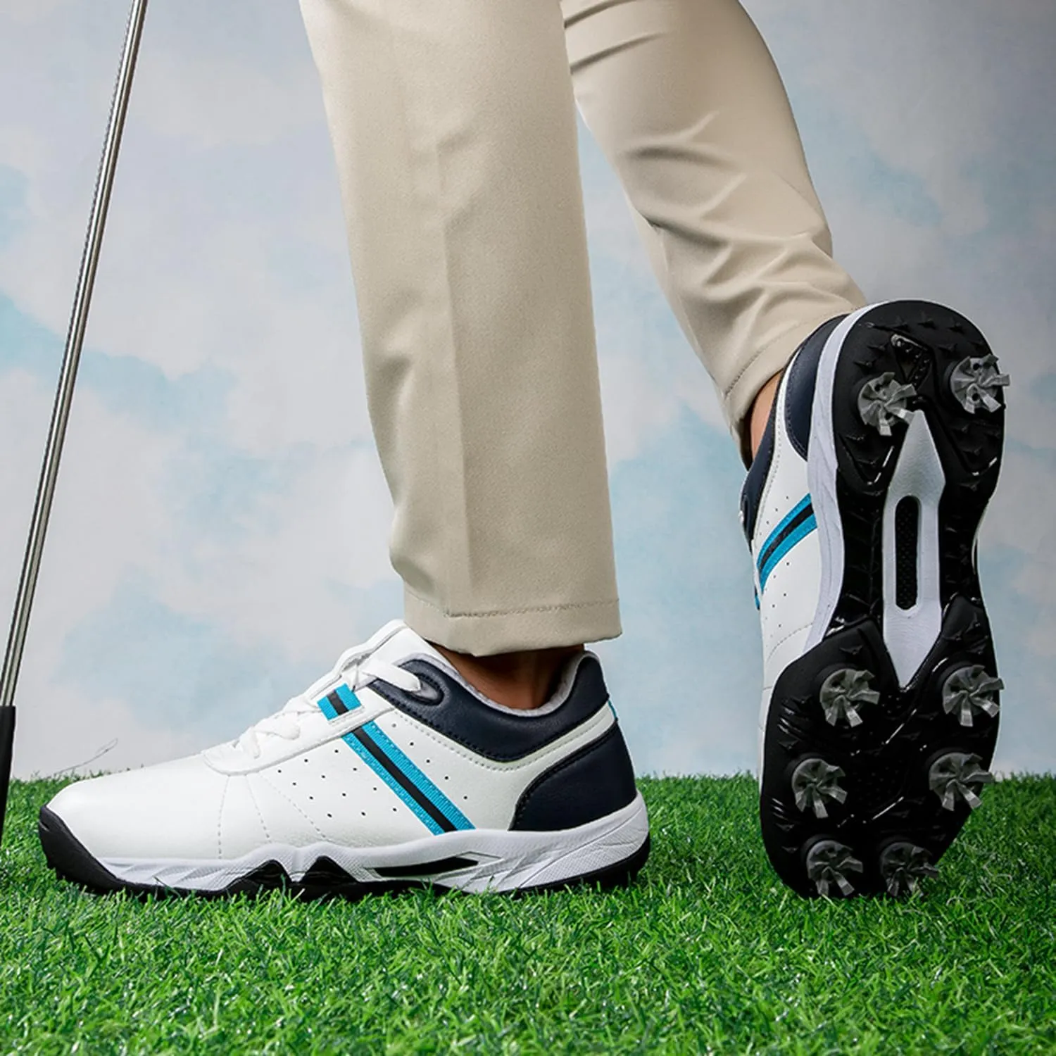 Women's Golf Shoes, Waterproof and Breathable Golf Shoes with Spikes for Ladies