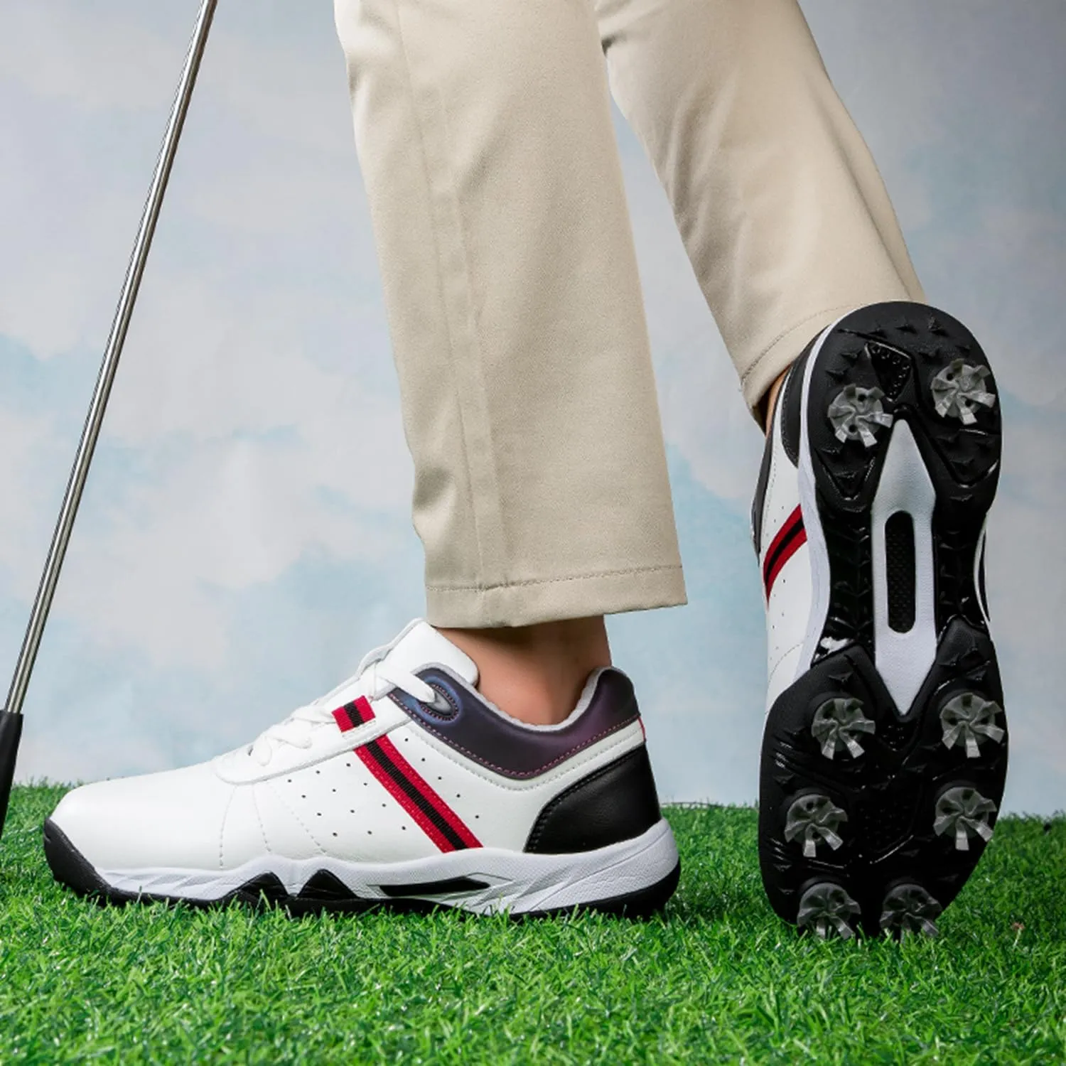 Women's Golf Shoes, Waterproof and Breathable Golf Shoes with Spikes for Ladies
