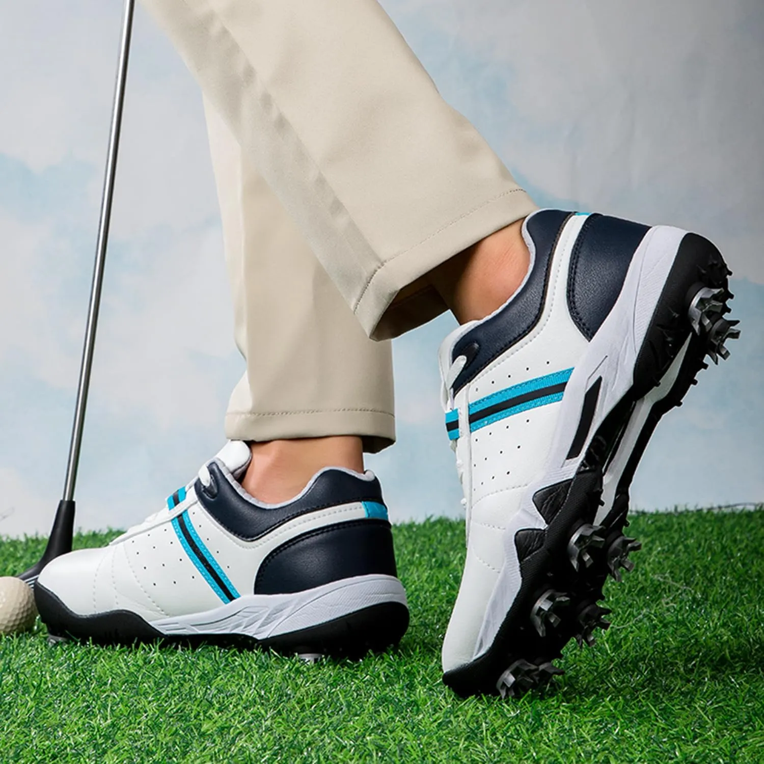 Women's Golf Shoes, Waterproof and Breathable Golf Shoes with Spikes for Ladies
