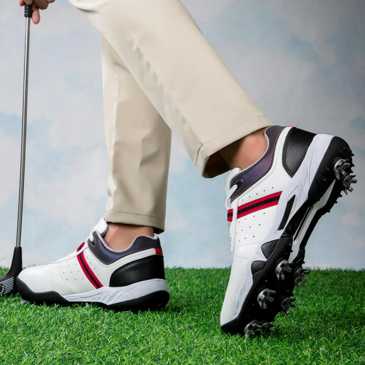 Women's Golf Shoes, Waterproof and Breathable Golf Shoes with Spikes for Ladies