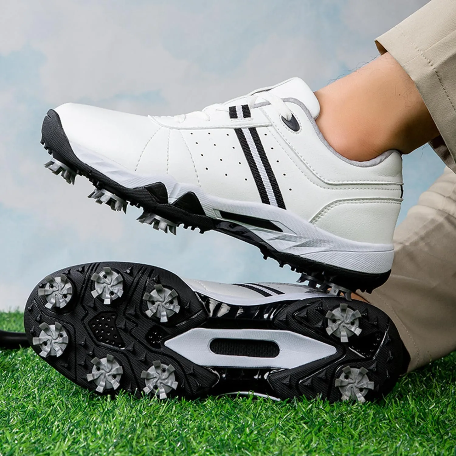 Women's Golf Shoes, Waterproof and Breathable Golf Shoes with Spikes for Ladies