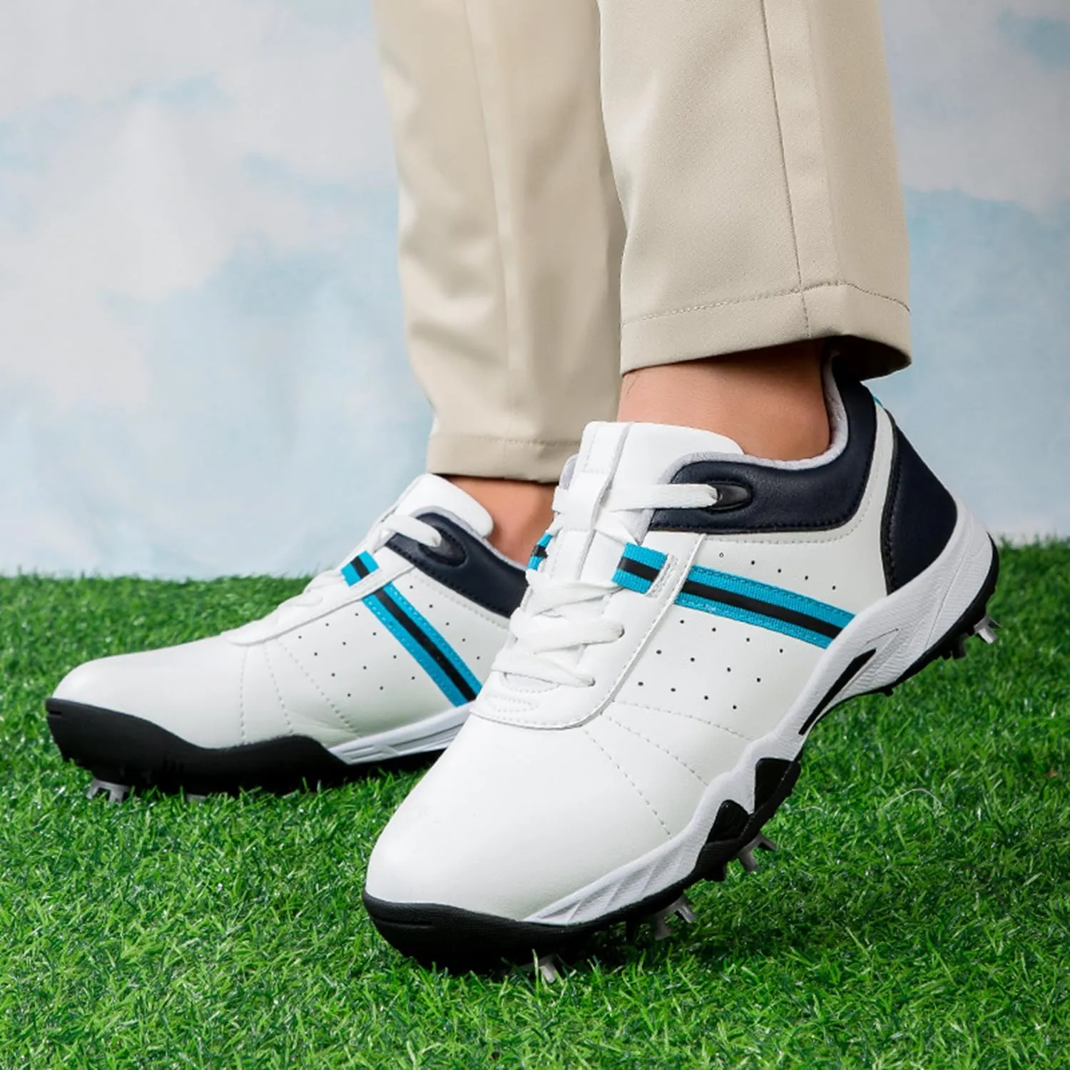 Women's Golf Shoes, Waterproof and Breathable Golf Shoes with Spikes for Ladies