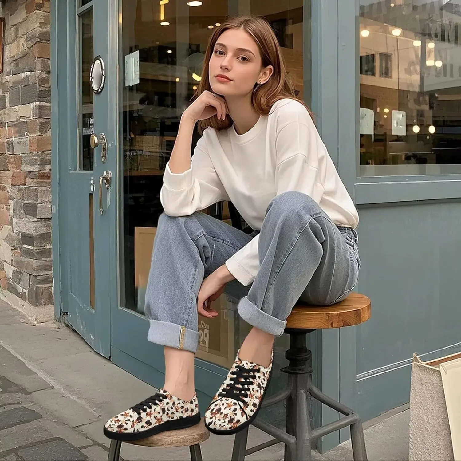 Women's Lace up Low Top Canvas Shoes Low Top Sneakers Fashion Casual Sneakers with Arch Support Comfy Flats 5.5-13.5