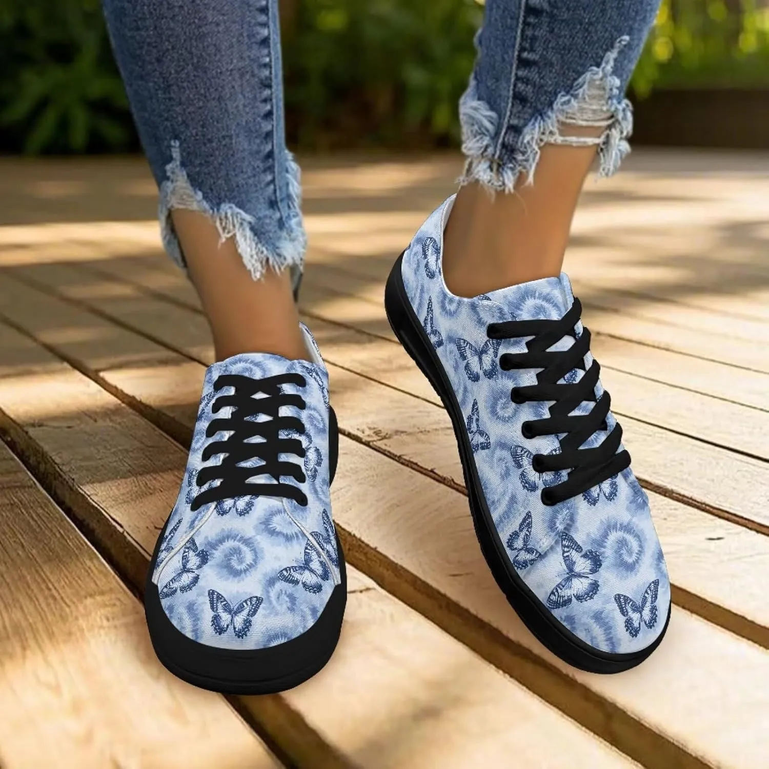 Women's Lace up Low Top Canvas Shoes Low Top Sneakers Fashion Casual Sneakers with Arch Support Comfy Flats 5.5-13.5