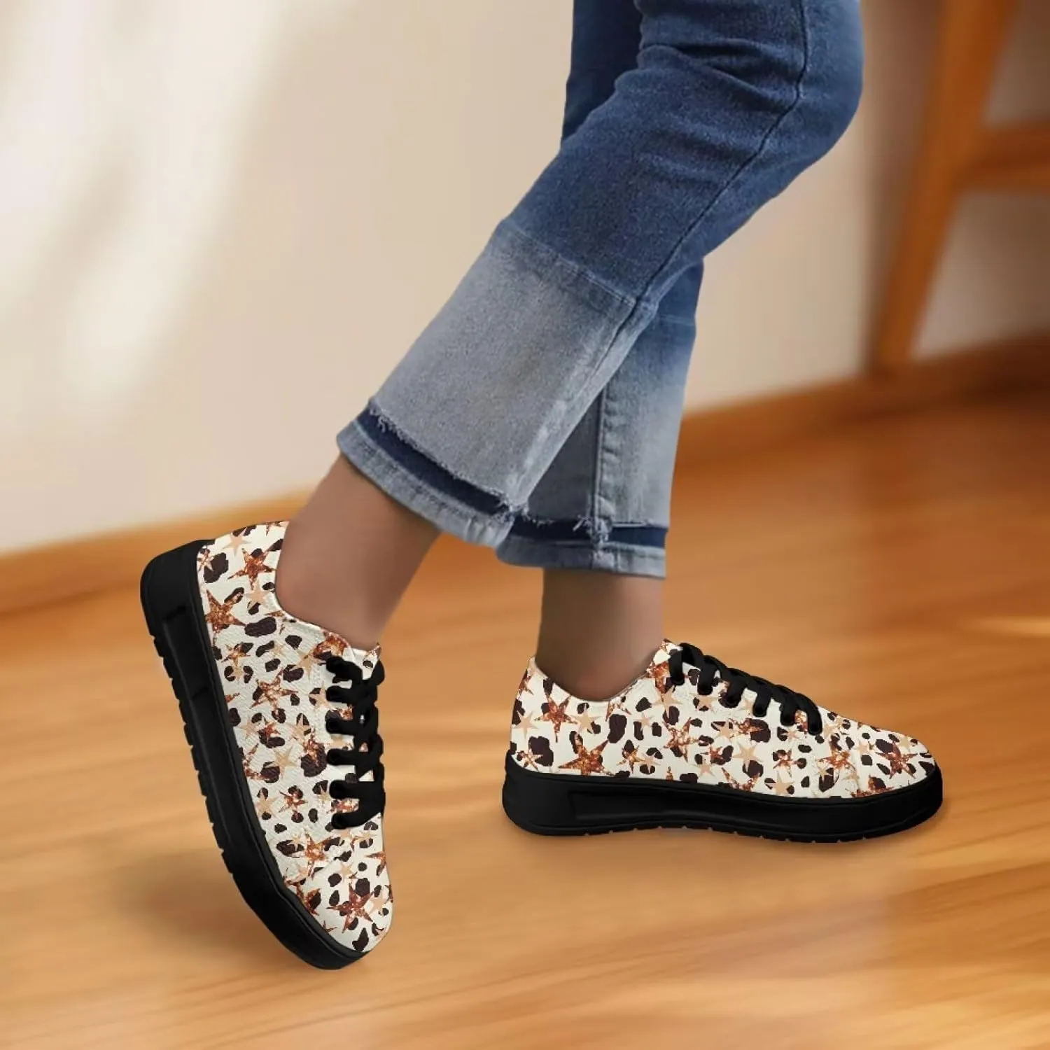 Women's Lace up Low Top Canvas Shoes Low Top Sneakers Fashion Casual Sneakers with Arch Support Comfy Flats 5.5-13.5