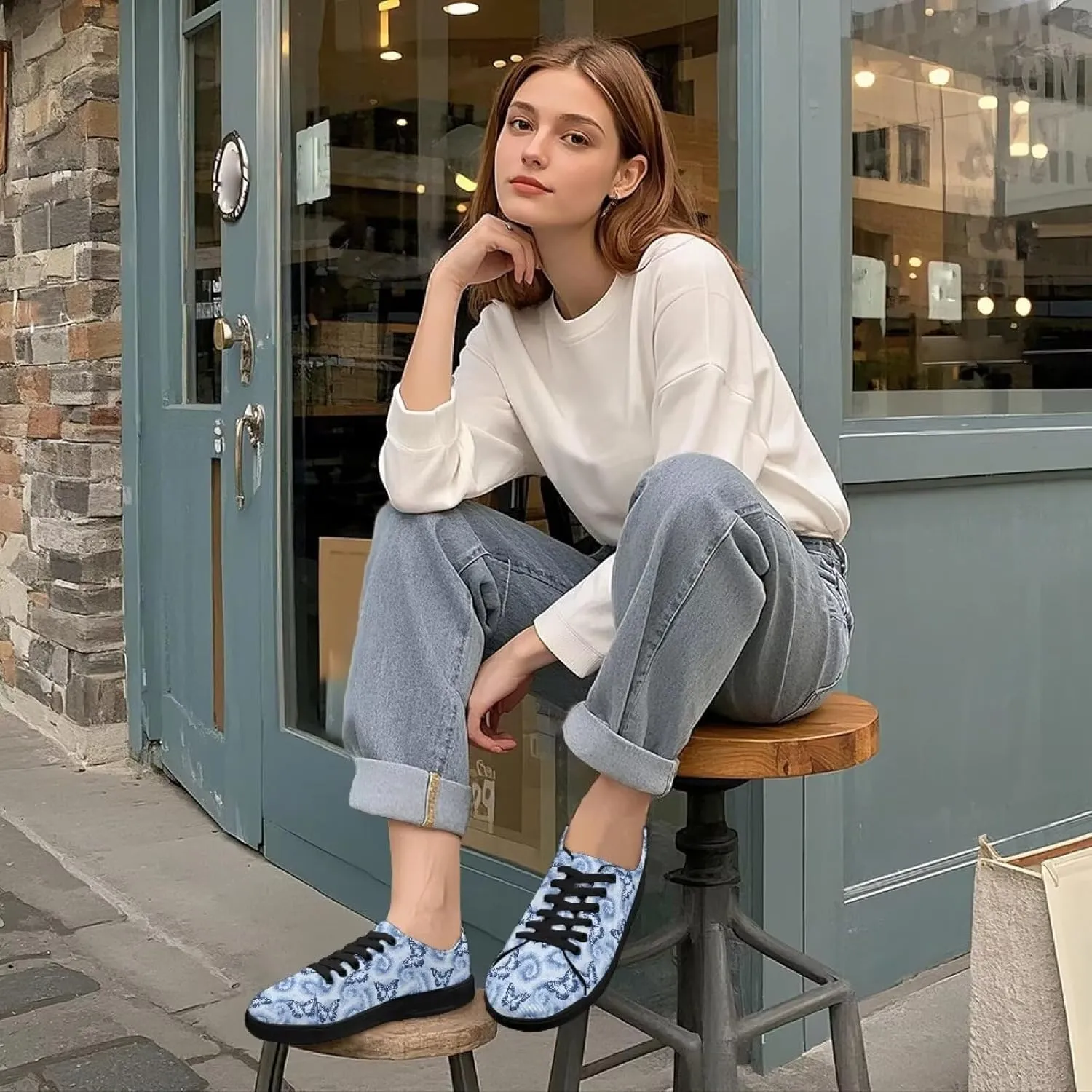 Women's Lace up Low Top Canvas Shoes Low Top Sneakers Fashion Casual Sneakers with Arch Support Comfy Flats 5.5-13.5