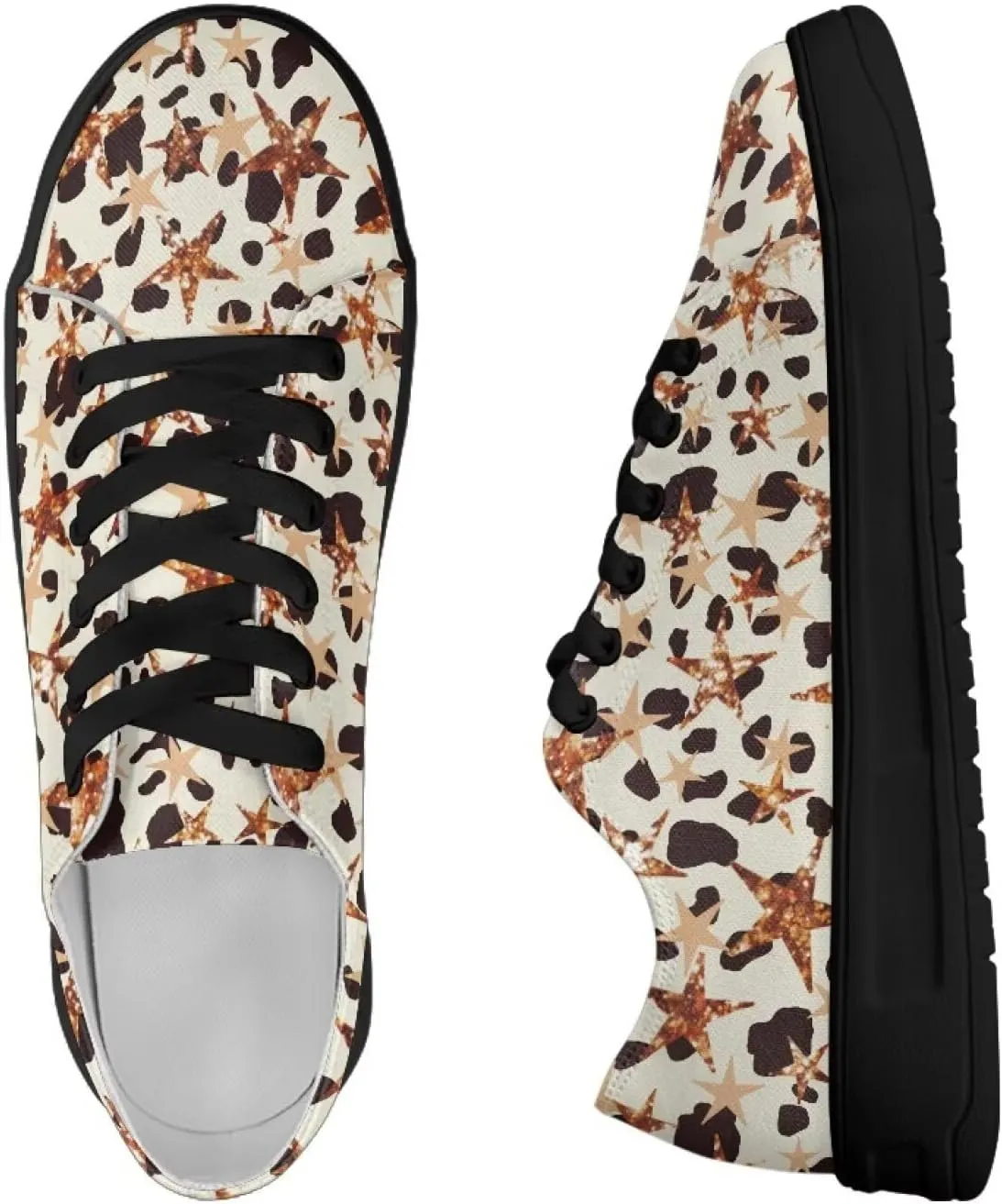 Women's Lace up Low Top Canvas Shoes Low Top Sneakers Fashion Casual Sneakers with Arch Support Comfy Flats 5.5-13.5