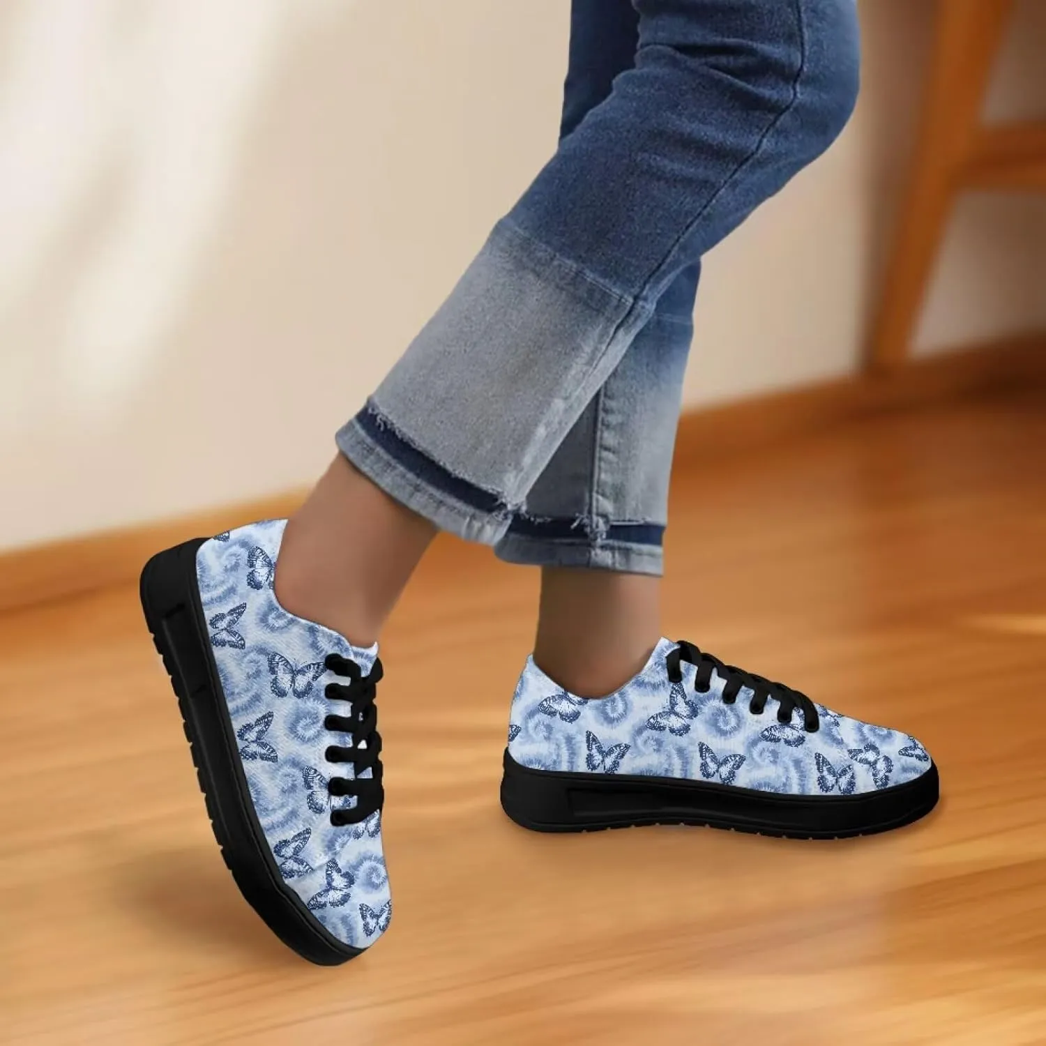 Women's Lace up Low Top Canvas Shoes Low Top Sneakers Fashion Casual Sneakers with Arch Support Comfy Flats 5.5-13.5