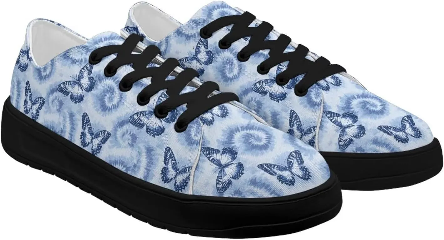Women's Lace up Low Top Canvas Shoes Low Top Sneakers Fashion Casual Sneakers with Arch Support Comfy Flats 5.5-13.5