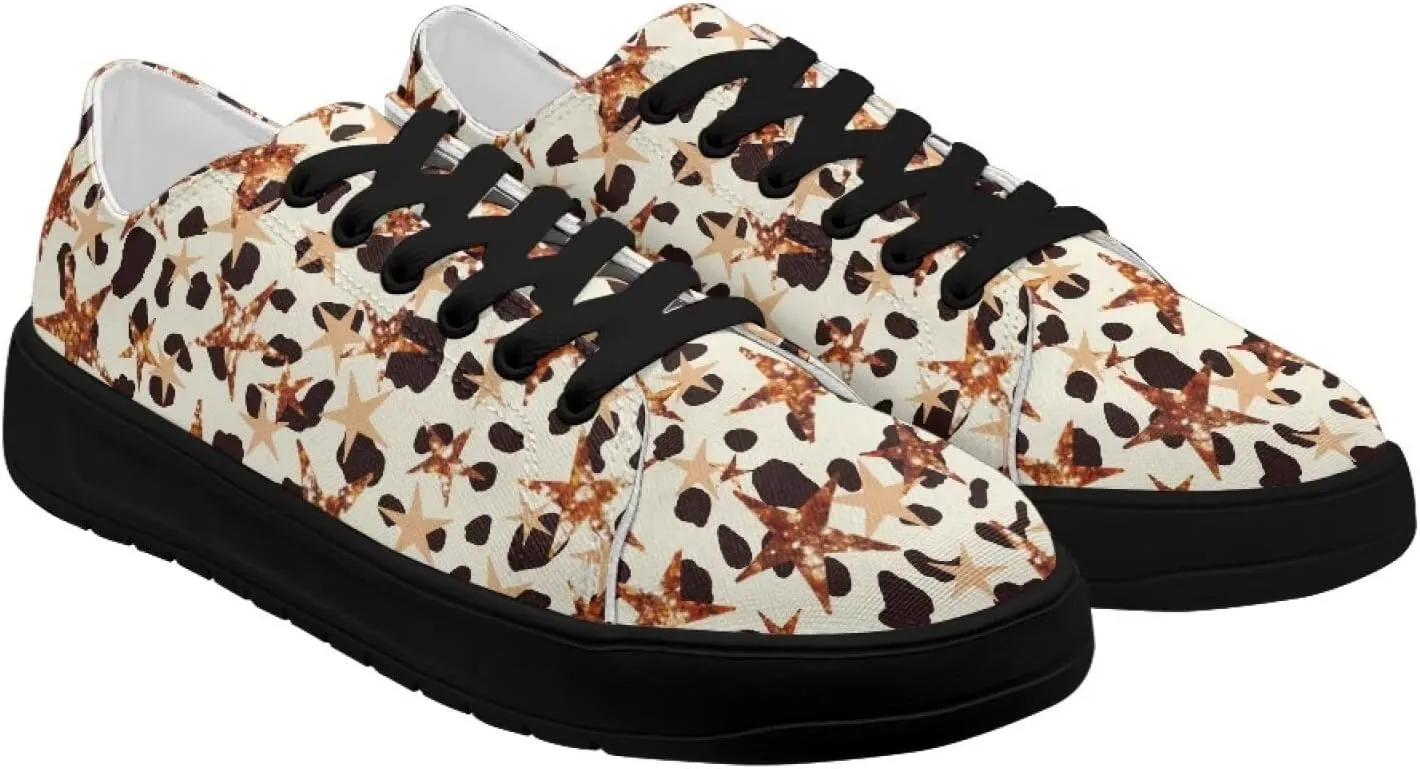 Women's Lace up Low Top Canvas Shoes Low Top Sneakers Fashion Casual Sneakers with Arch Support Comfy Flats 5.5-13.5