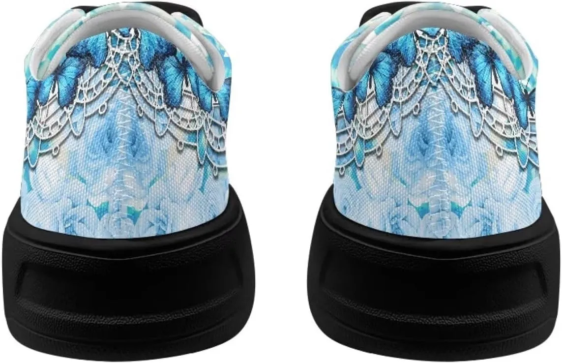 Women's Lace up Low Top Canvas Shoes Low Top Sneakers Fashion Casual Sneakers with Arch Support Comfy Flats 5.5-13.5