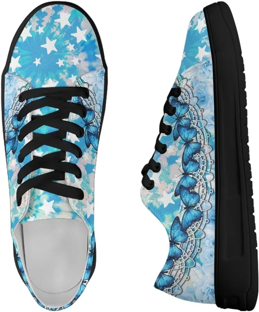 Women's Lace up Low Top Canvas Shoes Low Top Sneakers Fashion Casual Sneakers with Arch Support Comfy Flats 5.5-13.5
