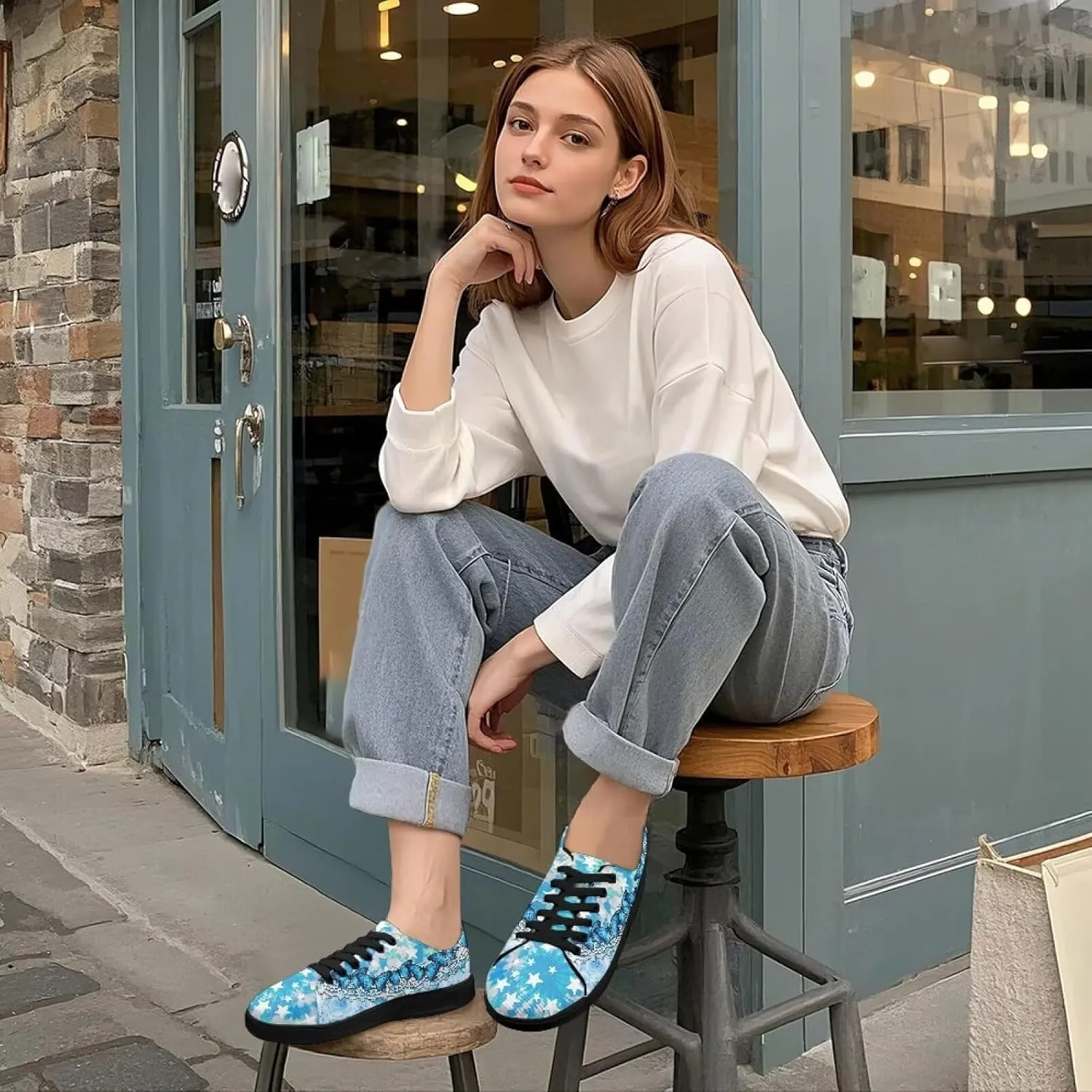 Women's Lace up Low Top Canvas Shoes Low Top Sneakers Fashion Casual Sneakers with Arch Support Comfy Flats 5.5-13.5