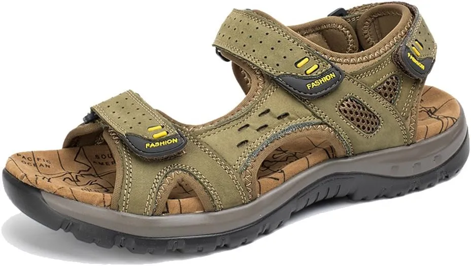 Womens Leather Ankle Strap Beach Hiking Sandals