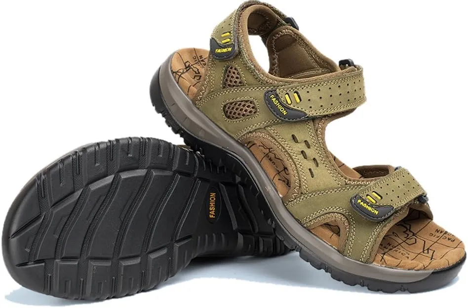 Womens Leather Ankle Strap Beach Hiking Sandals