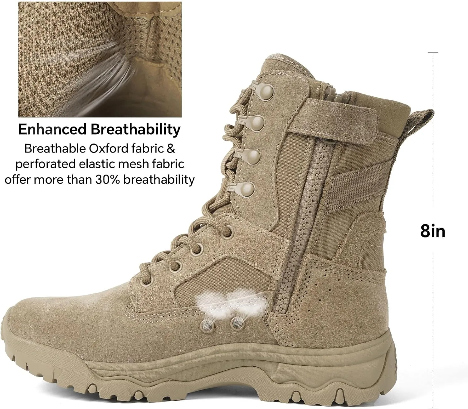 Women's Lightweight Tactical Work Boots Military Combat Motorcycle Boots For Women 8 Inch Army Desert Boots