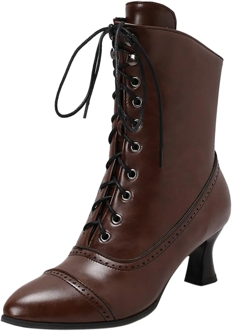 Women's Lug Sole Combat Ankle Bootie Lace up Low Chunky Block Boots Fashion Causal Shoes Chunky Chukka Western Cowboy Combat