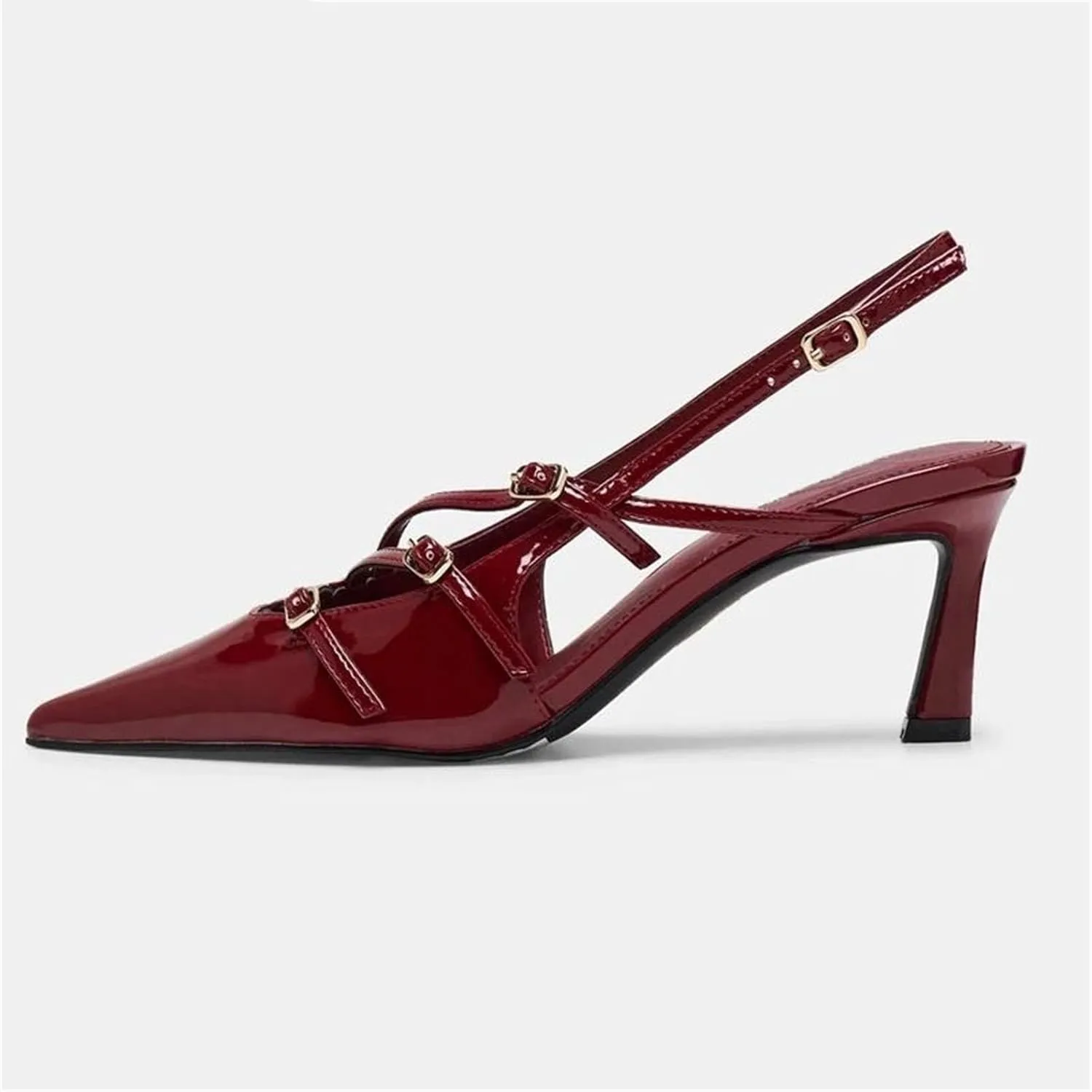 Women's Retro Roman High Heels Summer Leather Buckle High Heel Sandals