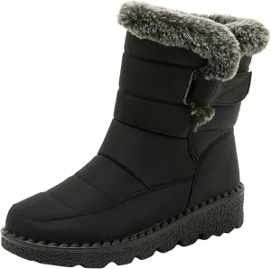 Womens Snow Boots 8.5 Wide Wide Foot Snow Boot for Women Women Platform Lace Up Winter Faux Fur Short Snow Boots Women's Winter Boots Black Womens Waterproof Winter Sneaker Boots