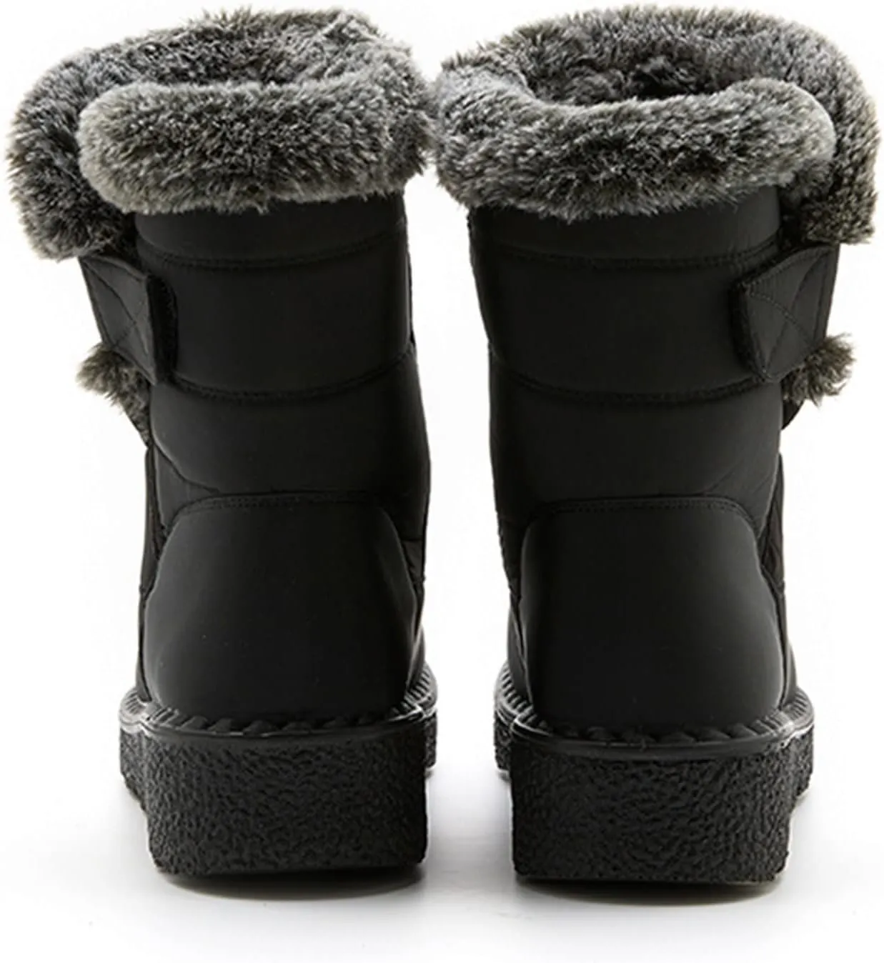 Womens Snow Boots 8.5 Wide Wide Foot Snow Boot for Women Women Platform Lace Up Winter Faux Fur Short Snow Boots Women's Winter Boots Black Womens Waterproof Winter Sneaker Boots