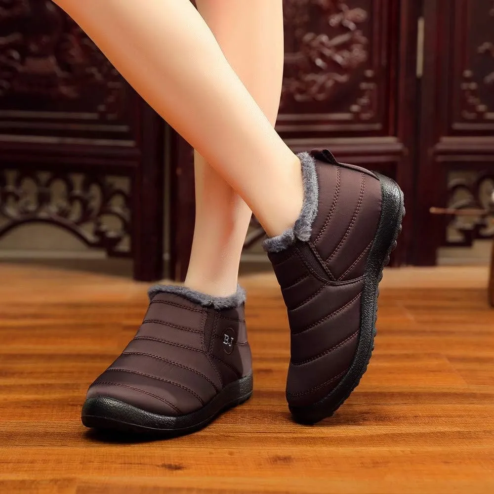Womens Snow Boots Wide Width Snow Boots for Women 8.5 Wide Women's Boots Winter Wide Black Ankle Boots for Women Low Heel Winter Waterproof Womens Boots Insulated