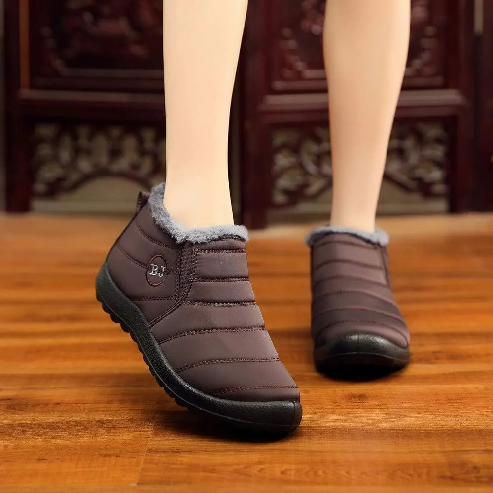 Womens Snow Boots Wide Width Snow Boots for Women 8.5 Wide Women's Boots Winter Wide Black Ankle Boots for Women Low Heel Winter Waterproof Womens Boots Insulated
