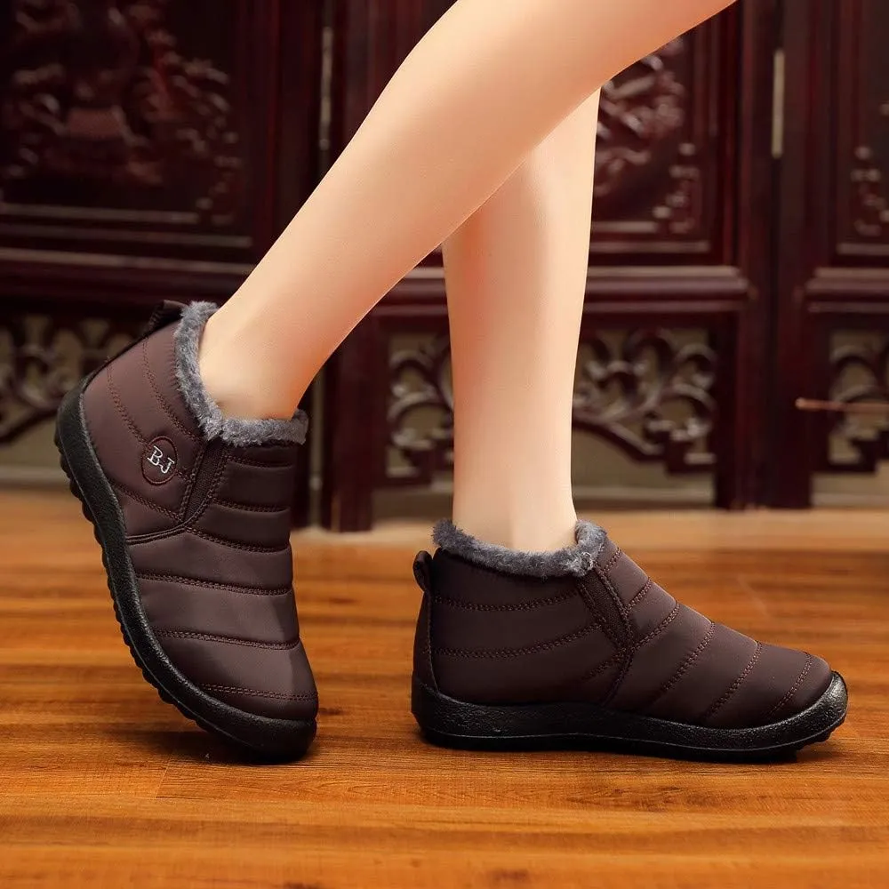 Womens Snow Boots Wide Width Snow Boots for Women 8.5 Wide Women's Boots Winter Wide Black Ankle Boots for Women Low Heel Winter Waterproof Womens Boots Insulated