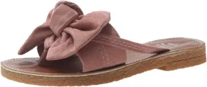 Women's Suede Bowknot Embellished Slipper Open Toe Beach Vacation Sandal Clip Durable Slide Casual Summer Flats