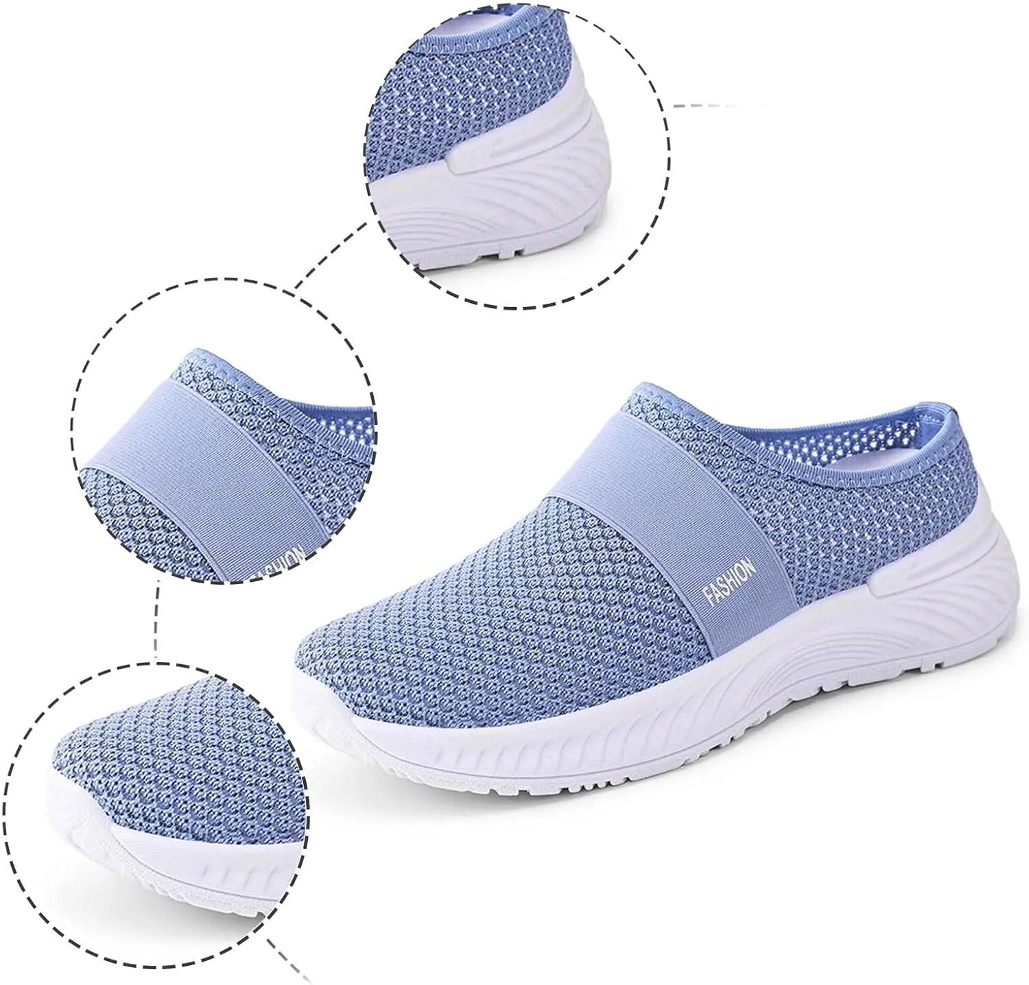 Women's Summer Casual Shoes Breathable Comfortable Soft Sole Slip On Walking Footwear Lightweight for Daily Wear