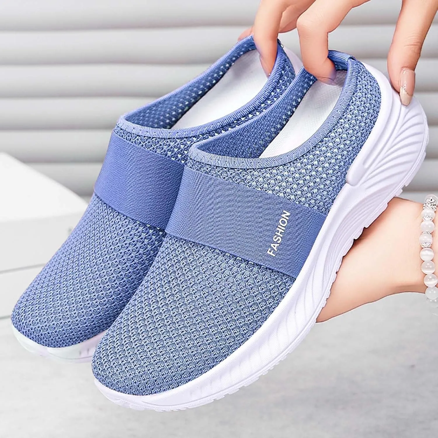 Women's Summer Casual Shoes Breathable Comfortable Soft Sole Slip On Walking Footwear Lightweight for Daily Wear