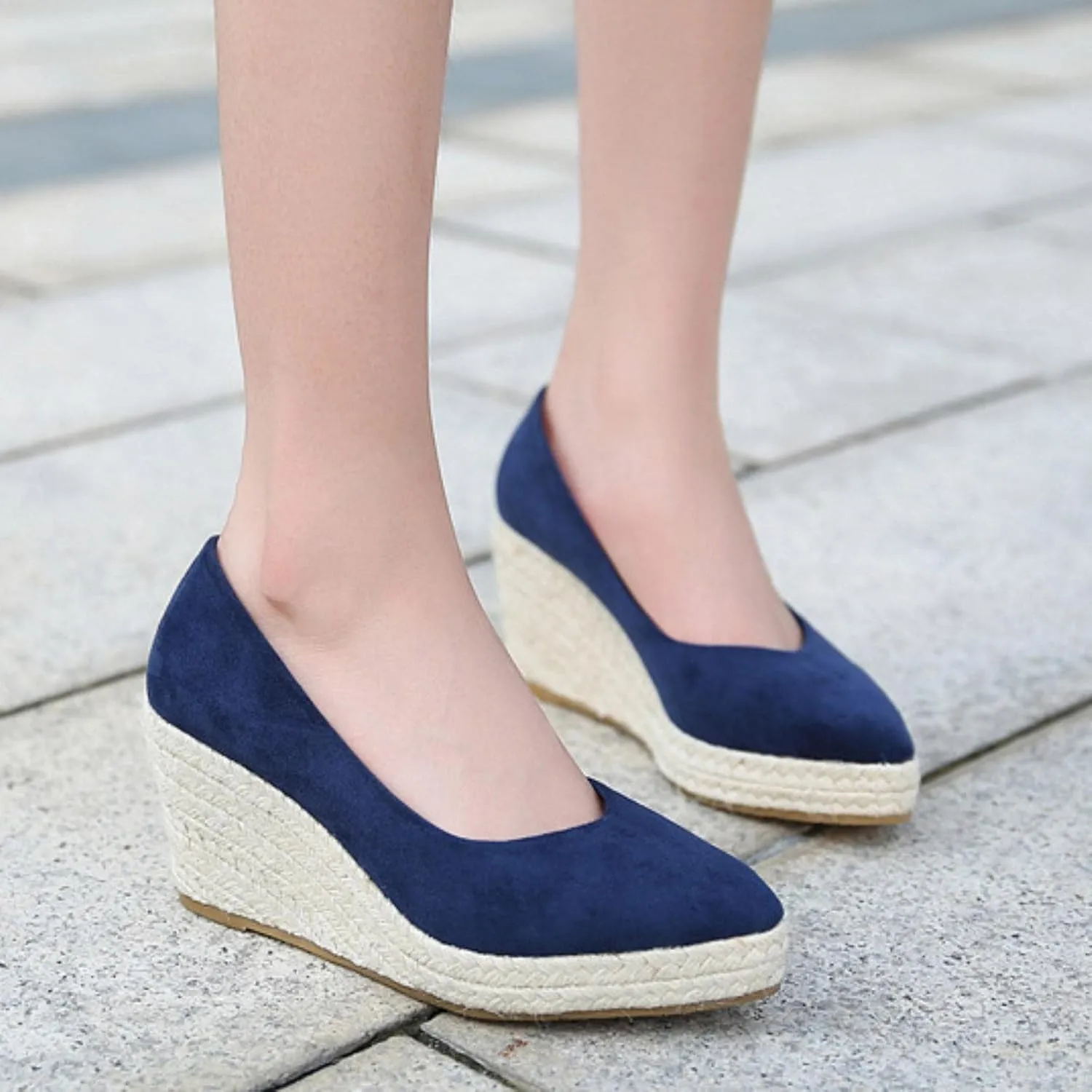 Womens Summer Fashion Close Toe Breathable Flatform Wedge Heel Sandals Espadrille Non Slip Shoes with Arch Support for