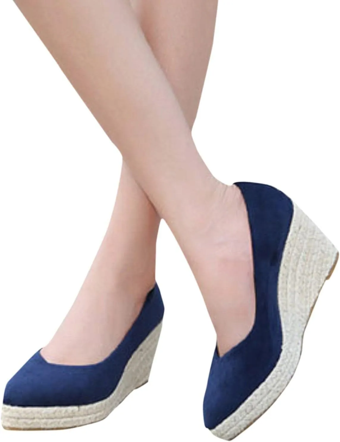 Womens Summer Fashion Close Toe Breathable Flatform Wedge Heel Sandals Espadrille Non Slip Shoes with Arch Support for