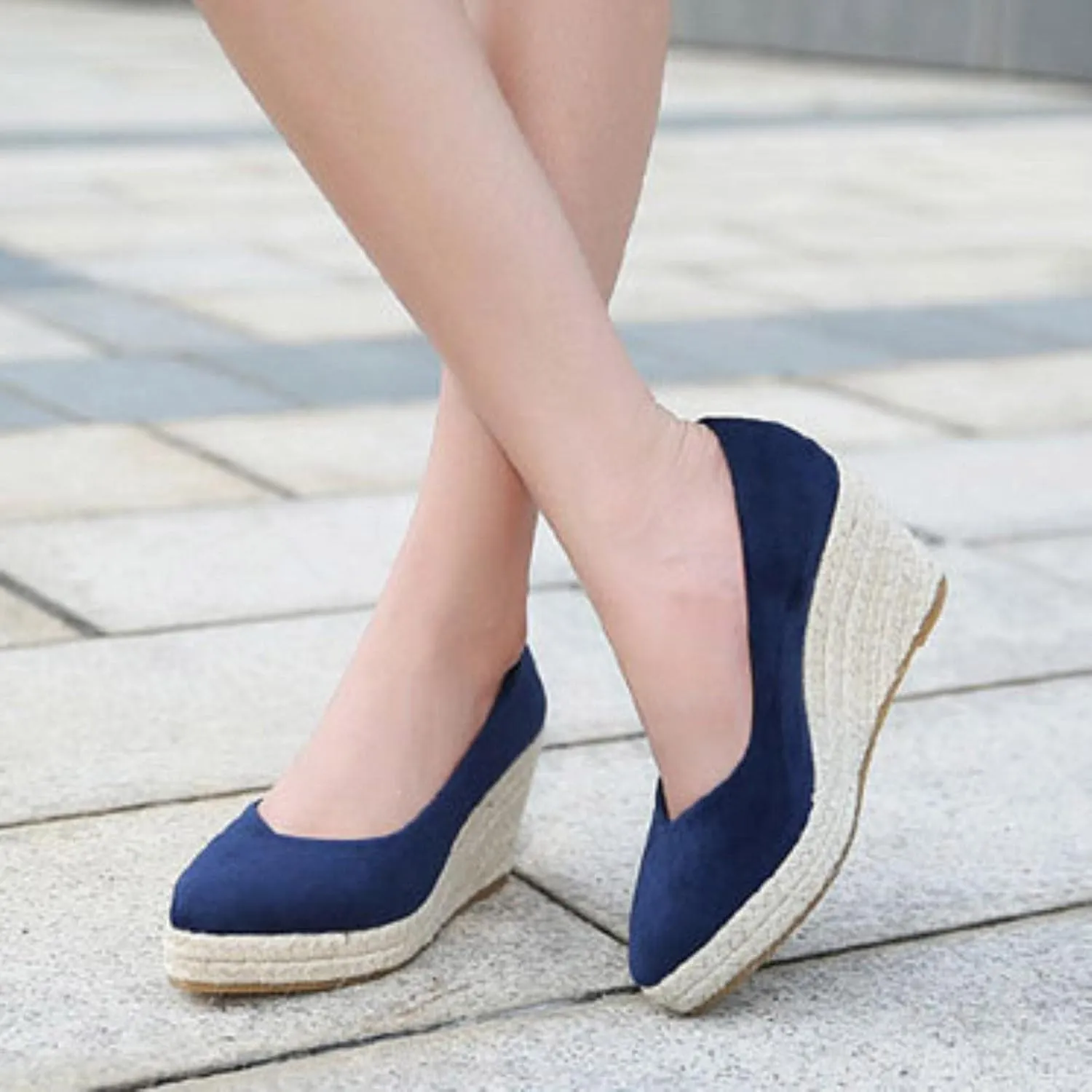 Womens Summer Fashion Close Toe Breathable Flatform Wedge Heel Sandals Espadrille Non Slip Shoes with Arch Support for