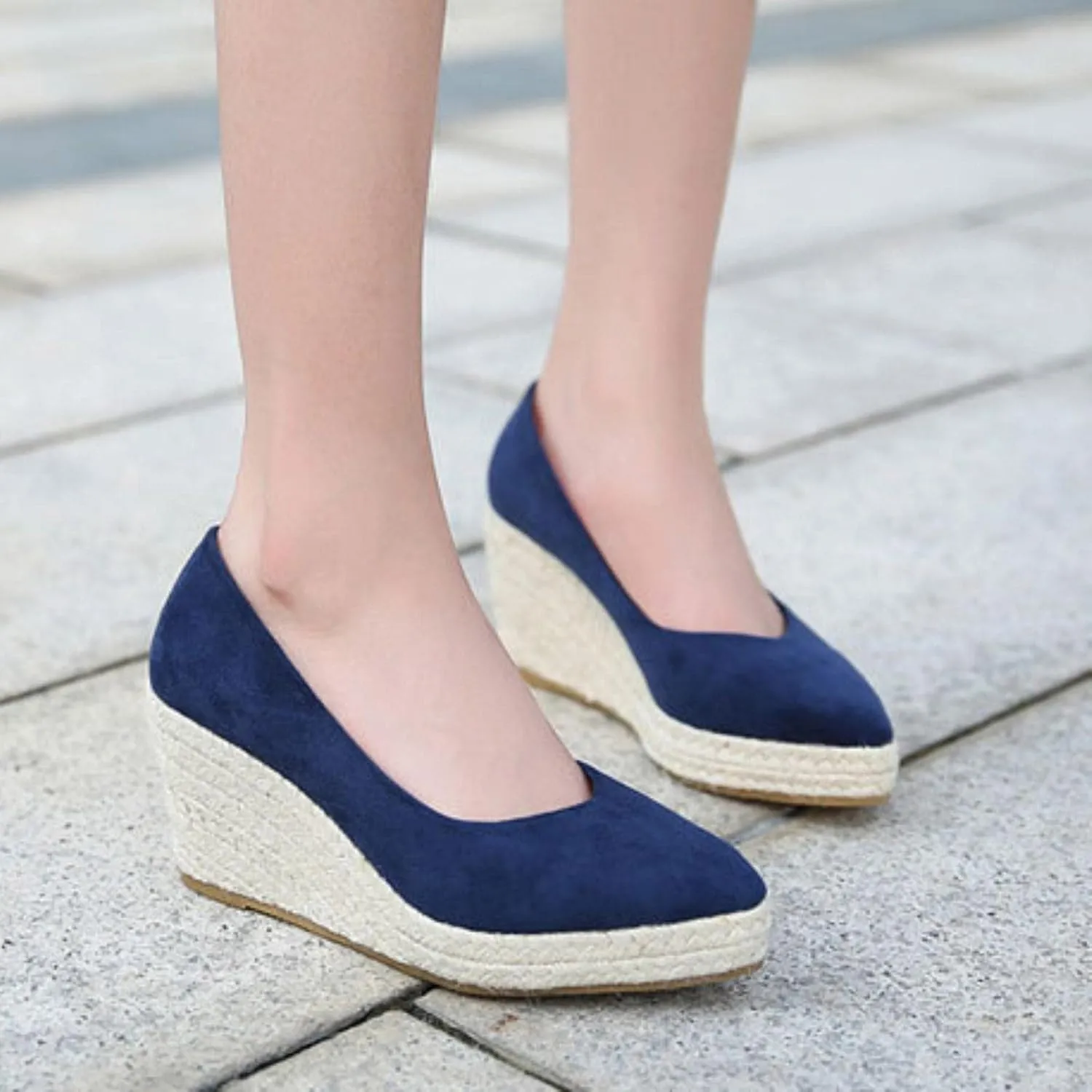 Womens Summer Fashion Close Toe Breathable Flatform Wedge Heel Sandals Espadrille Non Slip Shoes with Arch Support for