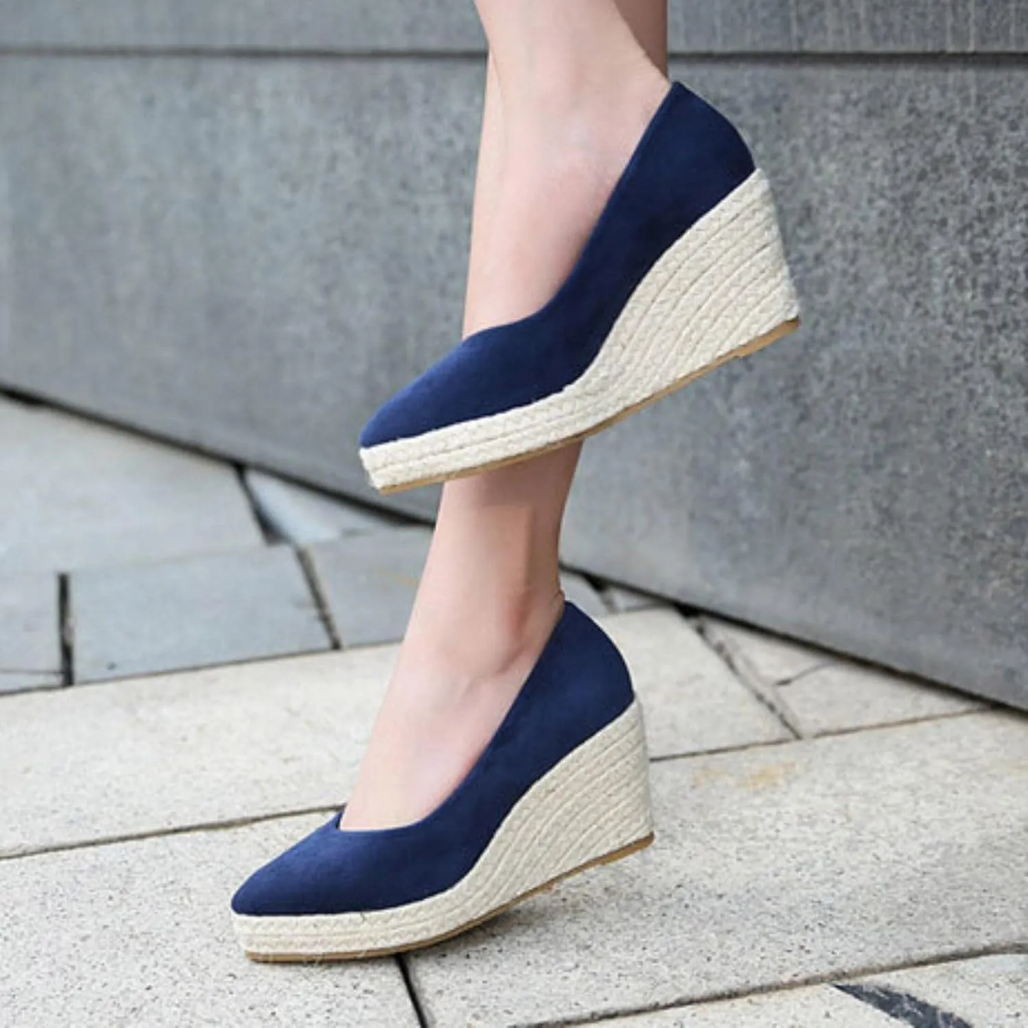 Womens Summer Fashion Close Toe Breathable Flatform Wedge Heel Sandals Espadrille Non Slip Shoes with Arch Support for