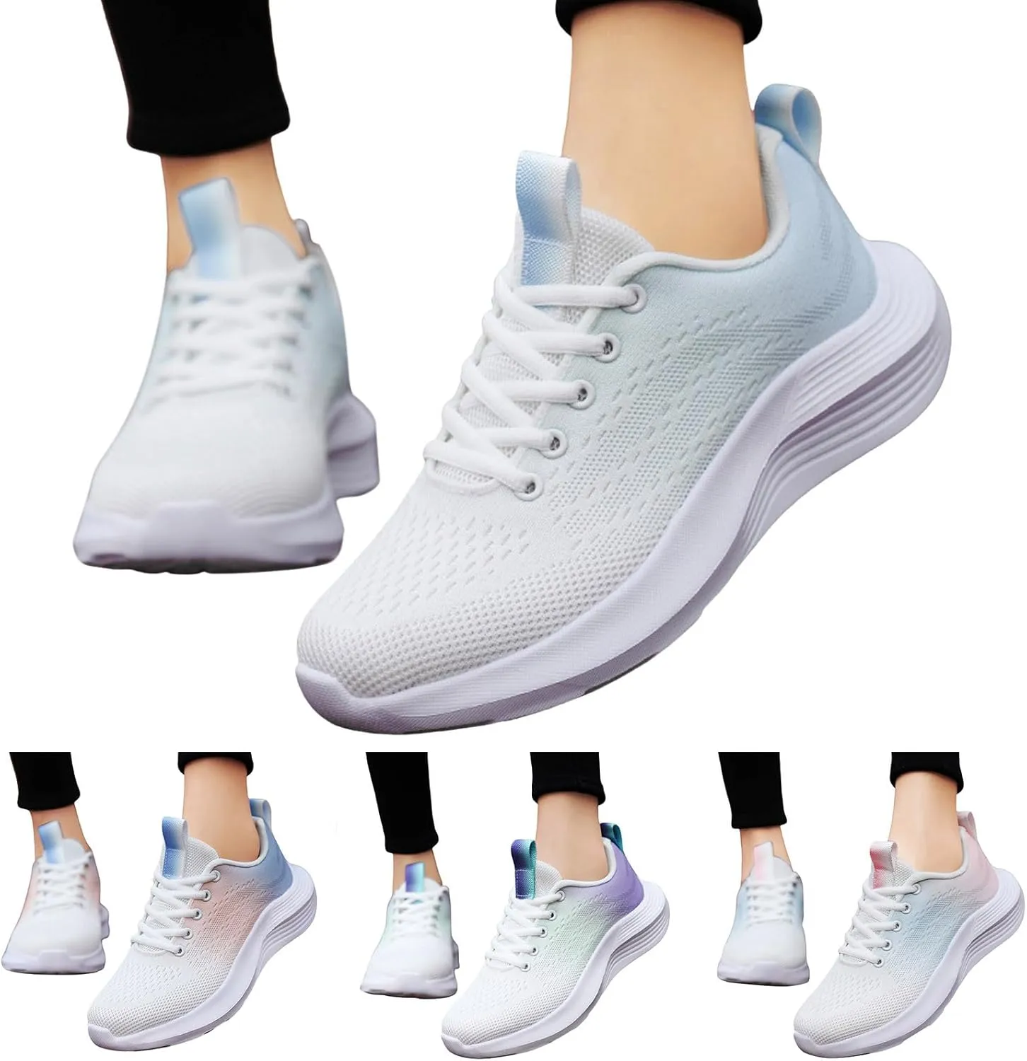 Womens Walking Shoes Slip on Non Slip Memory Foam Running Shoes Wide Width Breathable Gym Workout Shoes Ladies 2024 Fashion Sneakers