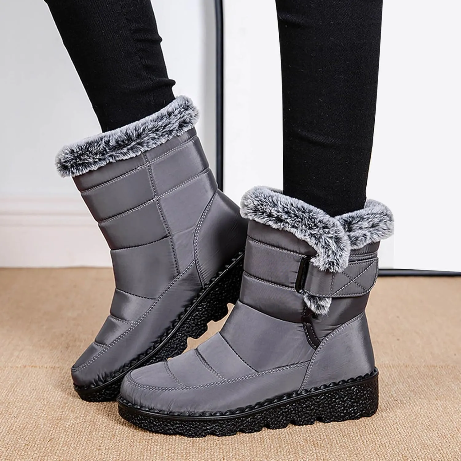 Womens Winter Boots Snow Boots for Women Models Cotton Shoes Padded And Thickened Warmth Heightened Thick Bottom