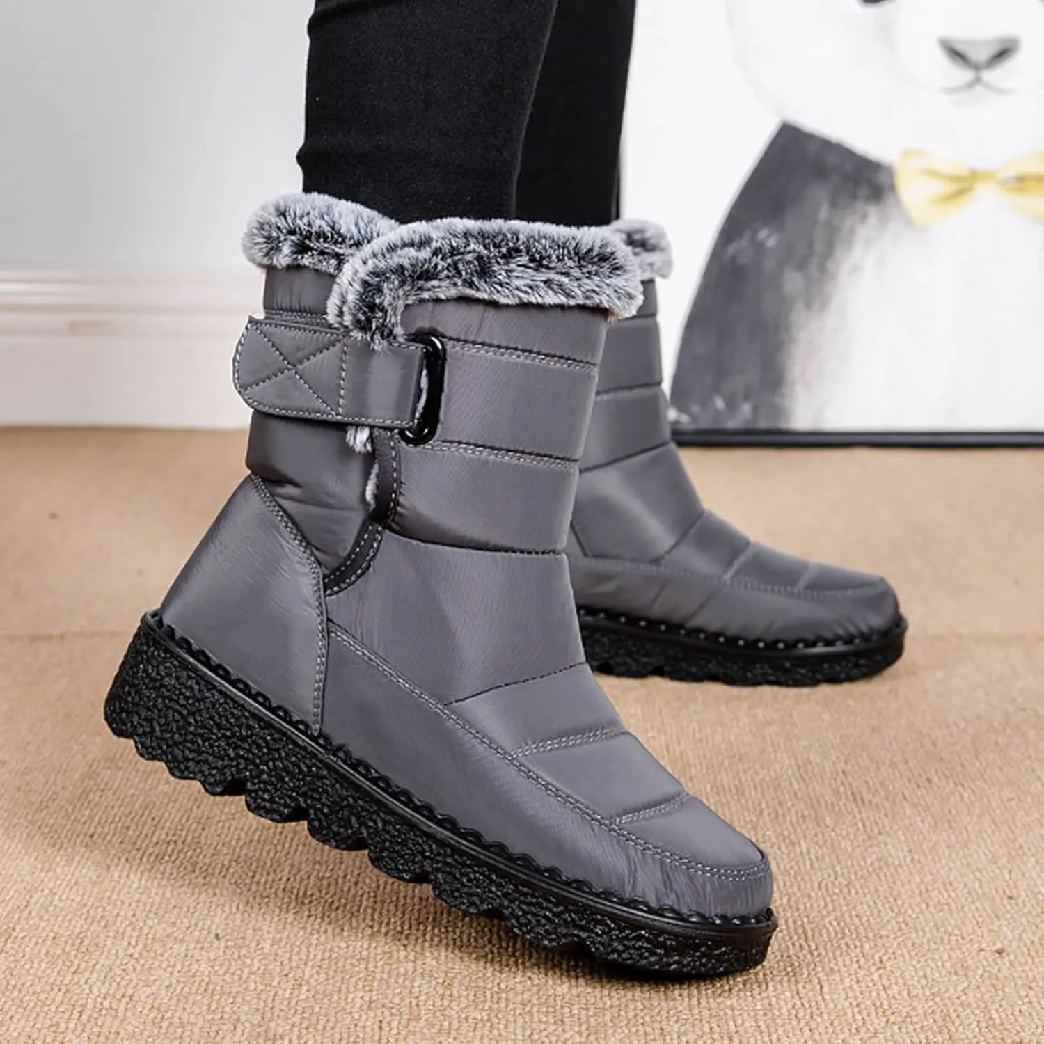 Womens Winter Boots Snow Boots for Women Models Cotton Shoes Padded And Thickened Warmth Heightened Thick Bottom
