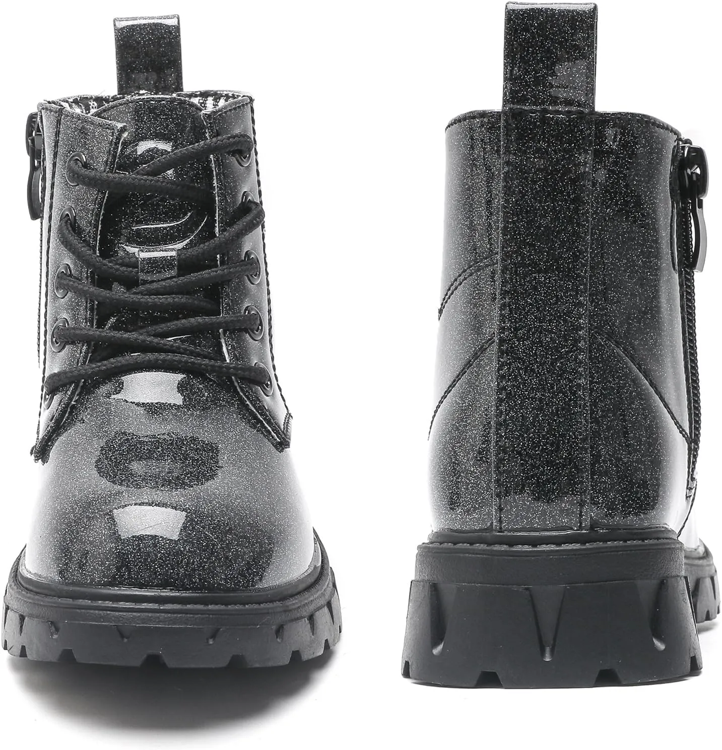 WUIWUIYU Boys Girls Combat Boots Waterproof Zip-up Hiking Ankle Boots Short Booties Desert Motorcyle Boots